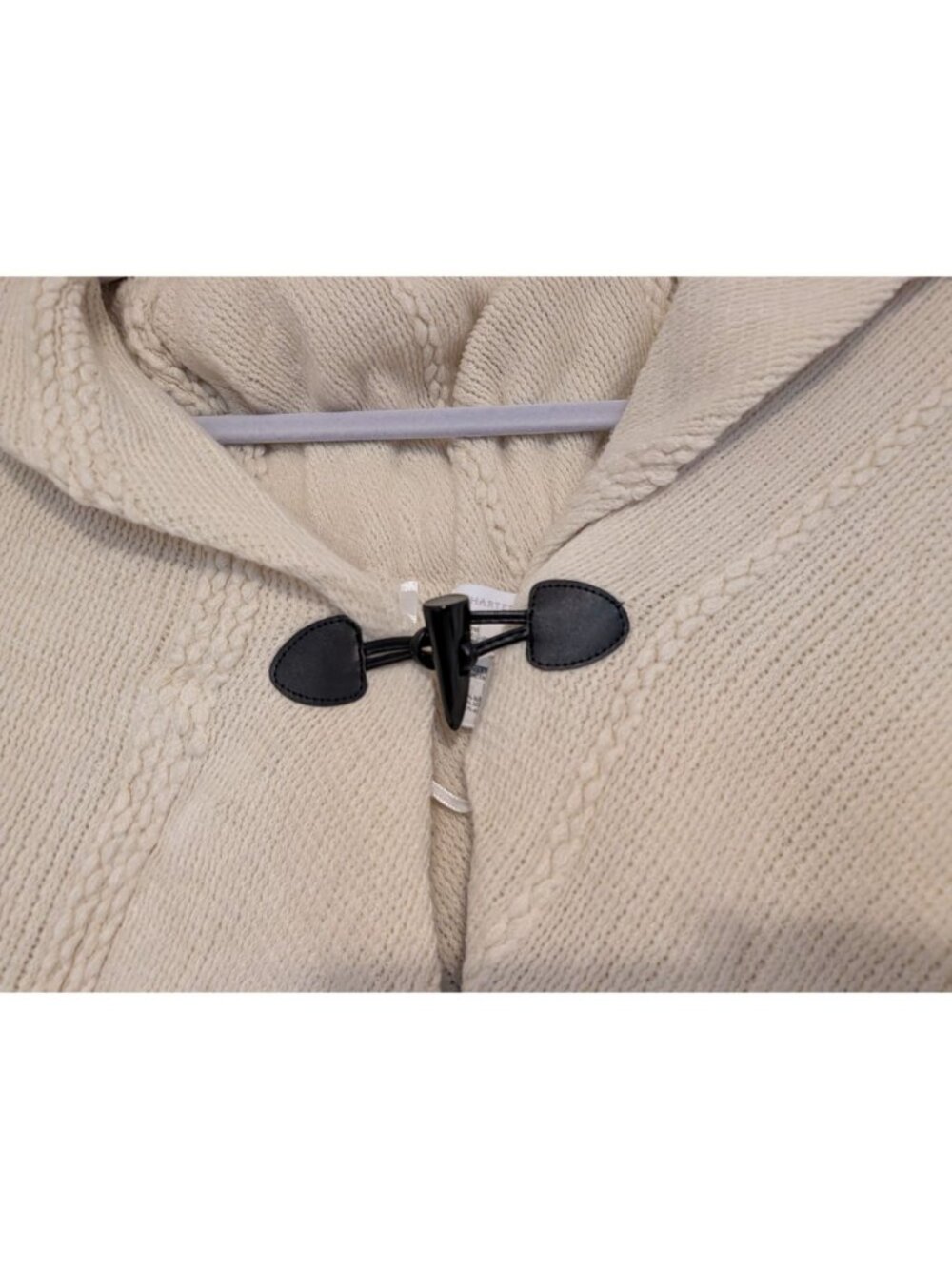 New Charter Club Womens Ivory Raschel-Knit Poncho Wrap With Toggle Closure & Fri - Picture 6 of 12